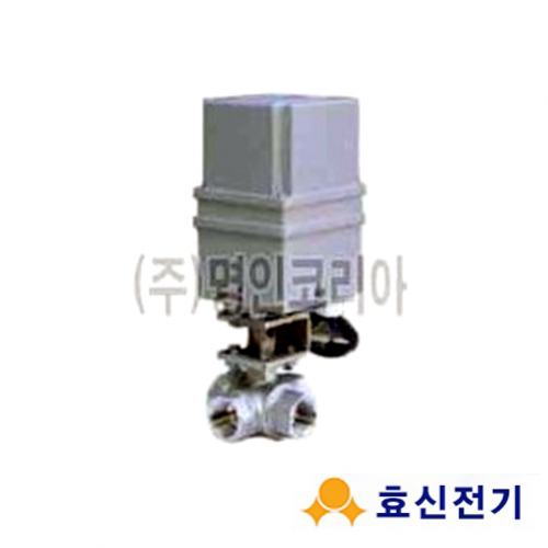 전동밸브 스텐나사볼밸브(SUS304)-3WAY(개폐2.5초/10초)-DC12,24V용(10864) - 명인코리아